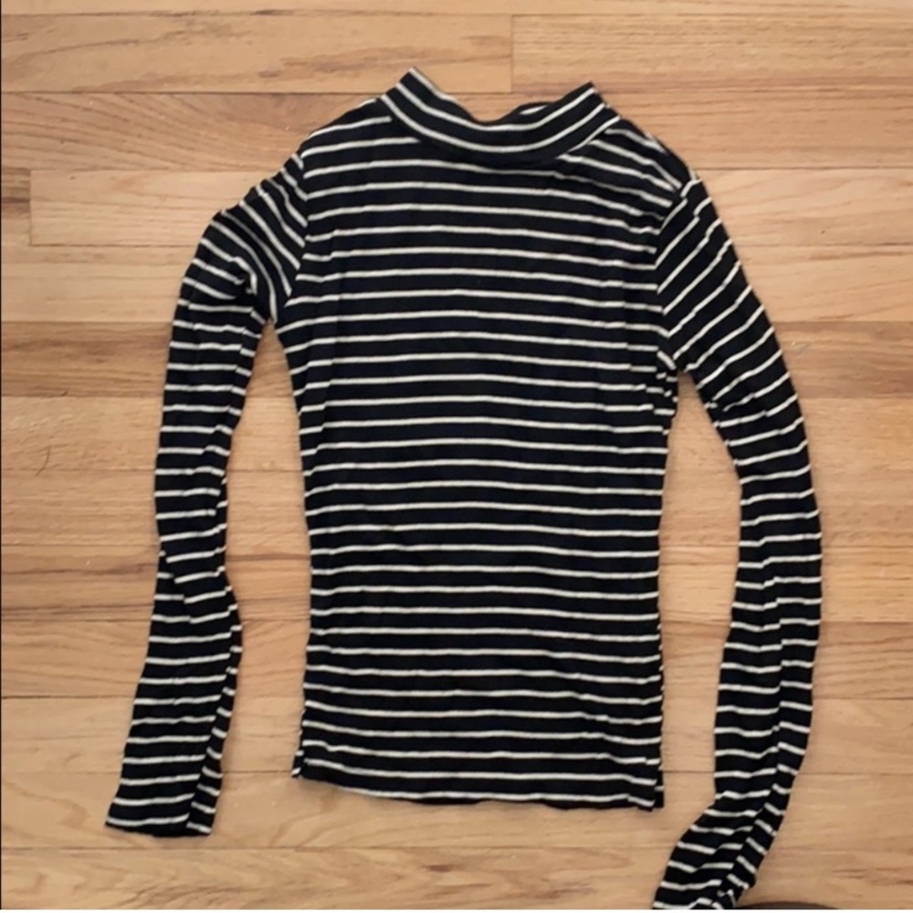 stripe turtleneck top